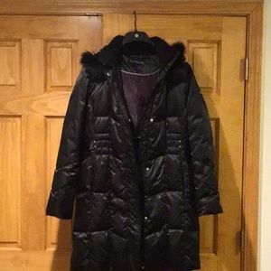 NWOT Platinum Puffer Coat  Fur trim Hood